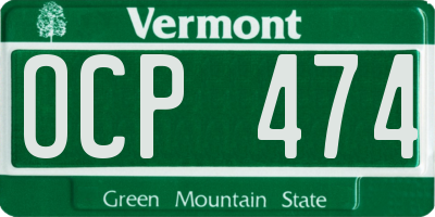 VT license plate OCP474