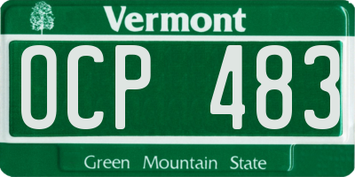 VT license plate OCP483