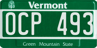 VT license plate OCP493
