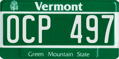 VT license plate OCP497