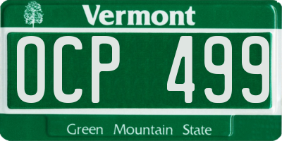 VT license plate OCP499