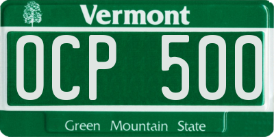 VT license plate OCP500