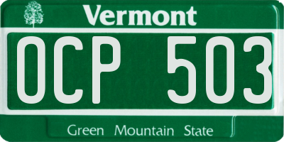 VT license plate OCP503