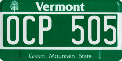 VT license plate OCP505