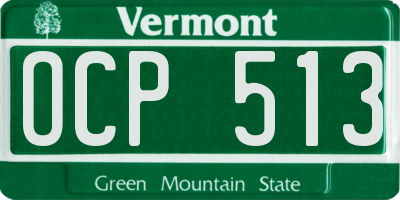 VT license plate OCP513