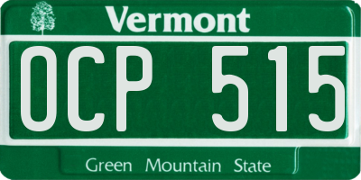 VT license plate OCP515