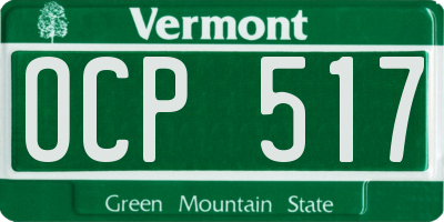 VT license plate OCP517