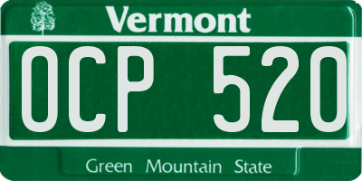 VT license plate OCP520