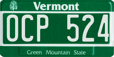 VT license plate OCP524