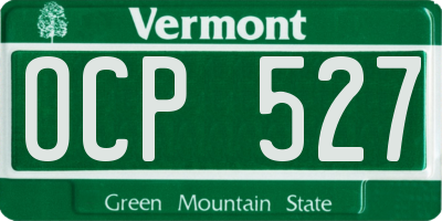 VT license plate OCP527