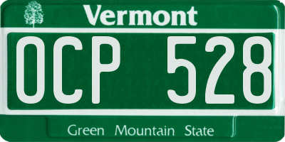 VT license plate OCP528