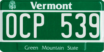 VT license plate OCP539