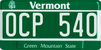 VT license plate OCP540