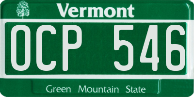 VT license plate OCP546