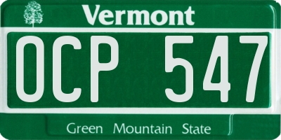 VT license plate OCP547