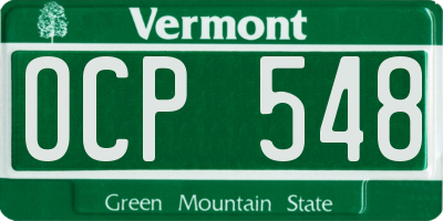 VT license plate OCP548