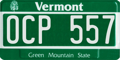 VT license plate OCP557