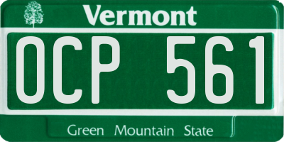 VT license plate OCP561