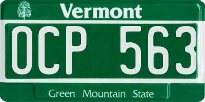 VT license plate OCP563