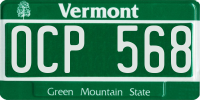 VT license plate OCP568