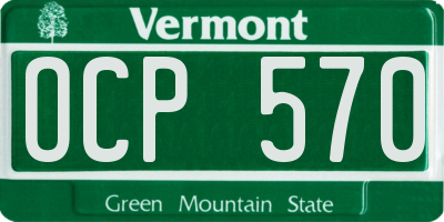 VT license plate OCP570
