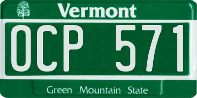 VT license plate OCP571