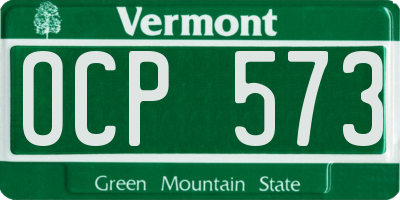 VT license plate OCP573