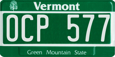 VT license plate OCP577