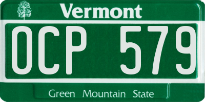 VT license plate OCP579