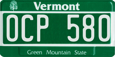 VT license plate OCP580