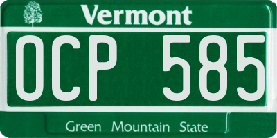 VT license plate OCP585