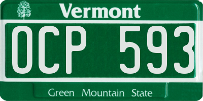 VT license plate OCP593