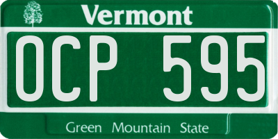 VT license plate OCP595