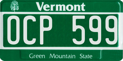 VT license plate OCP599