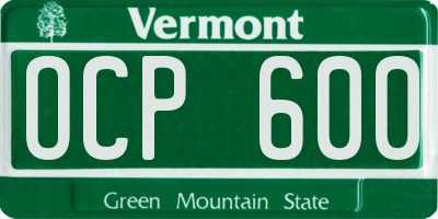 VT license plate OCP600