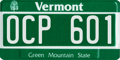 VT license plate OCP601