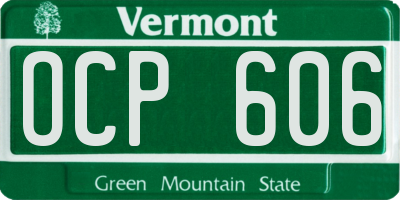 VT license plate OCP606