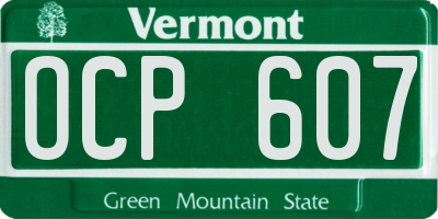 VT license plate OCP607