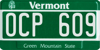 VT license plate OCP609