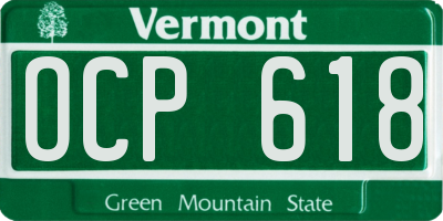 VT license plate OCP618