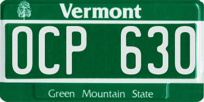 VT license plate OCP630