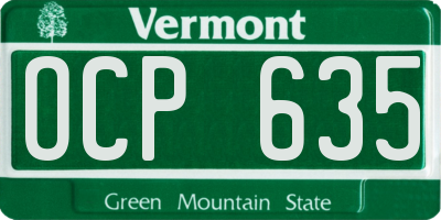 VT license plate OCP635