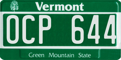 VT license plate OCP644