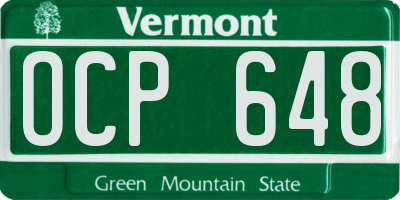 VT license plate OCP648