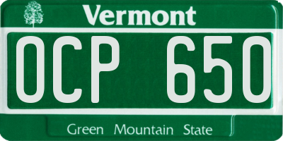 VT license plate OCP650