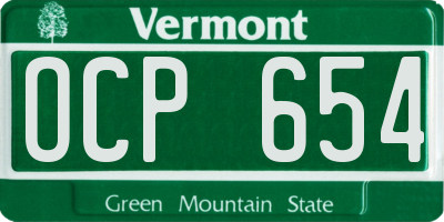 VT license plate OCP654