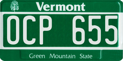 VT license plate OCP655