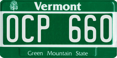 VT license plate OCP660