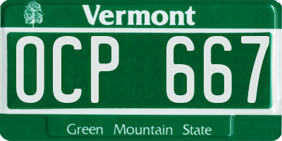 VT license plate OCP667