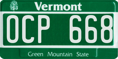 VT license plate OCP668